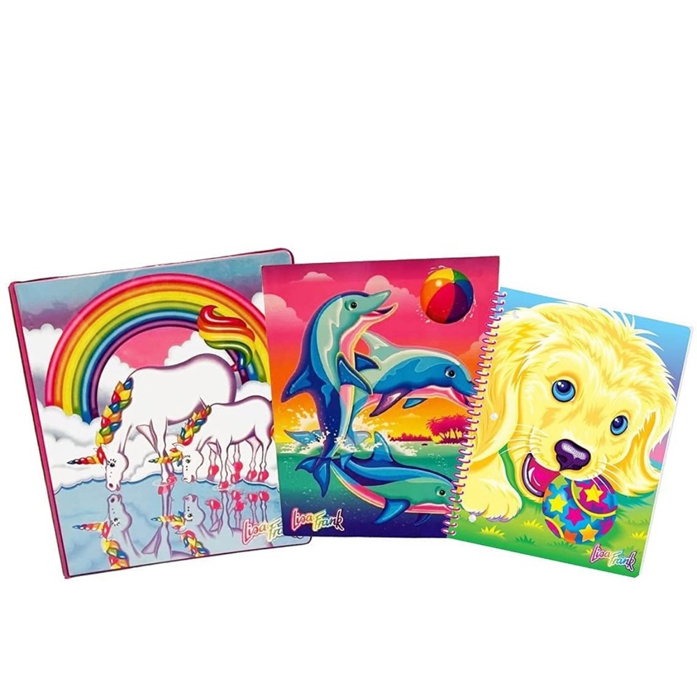 NWT ✨🏷 🌈🐬🦄 Lisa Frank Happy Birthday 3 Pc Set